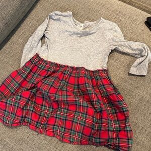 GAP Gray and Red Plaid Kids Casual Dress